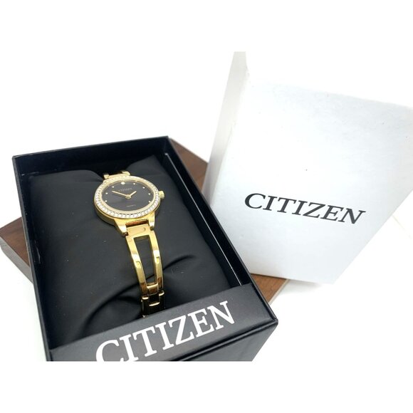 Citizen Women\'s Watch EZ7012-85E Quartz Black Dial Gold Stainless Steel 24mm main image 12